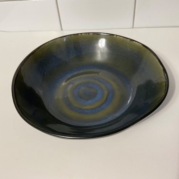 Wicker Emporium Ceramic Green Blue Swirl Bowl - Picture 5 of 7